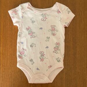 🍓3/$10 Disney Minnie Pink Bodysuit Onesie size 0-3m